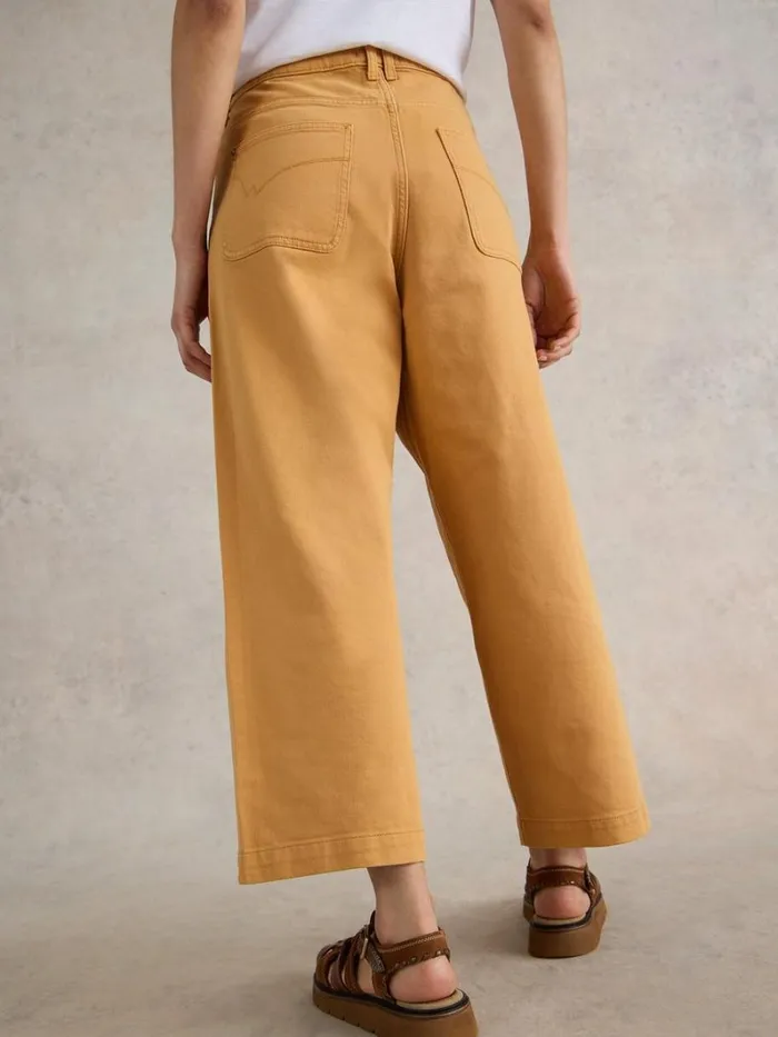 White Stuff TROUSERS Tia Wide Leg Crop Jean Mid Yellow 8211 Women White Stuff TROUSERS Tia Wide Leg Crop Jean Mid Yellow 8211 Women