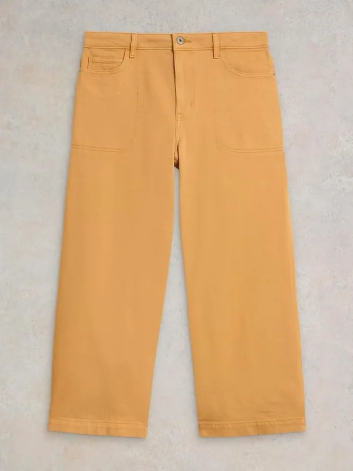 White Stuff TROUSERS Tia Wide Leg Crop Jean Mid Yellow 8211 Women White Stuff TROUSERS Tia Wide Leg Crop Jean Mid Yellow 8211 Women