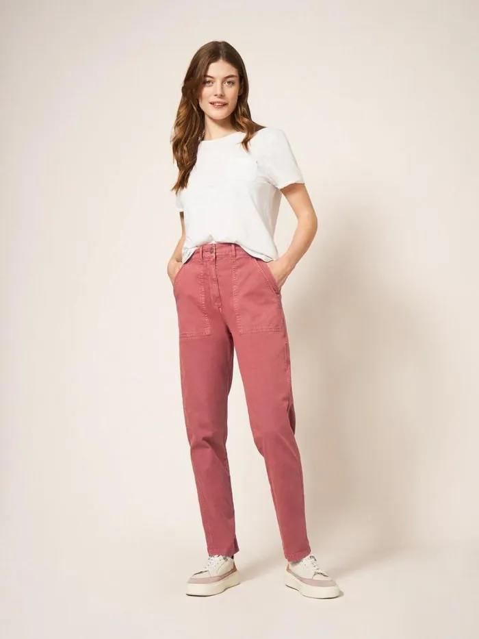 White Stuff TROUSERS Twister Chino Mid Plum 8211 Women