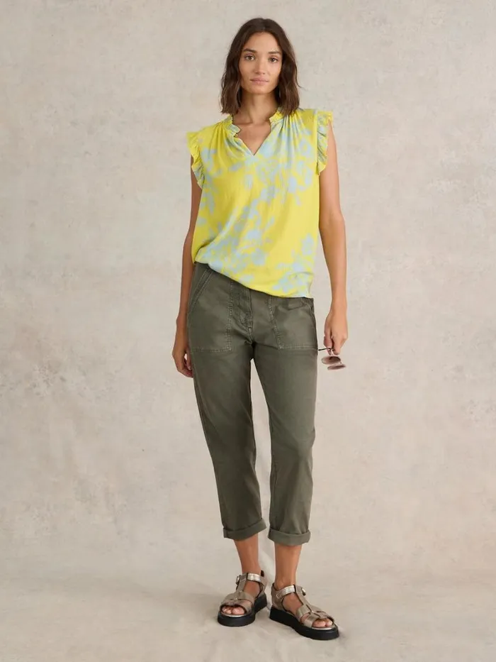White Stuff TROUSERS Twister Chino Trouser Khaki Green 8211 Women