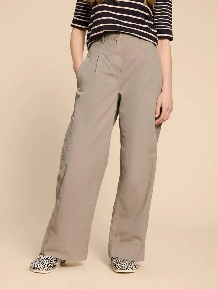 White Stuff TROUSERS Wide Leg Carlie Cargo Trouser Light Natural 8211 Women