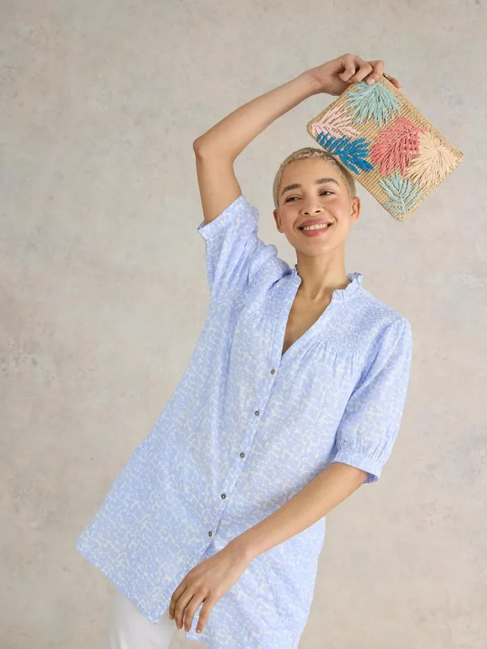 White Stuff TUNICS Deeba Cotton Tunic Blue Print 8211 Women