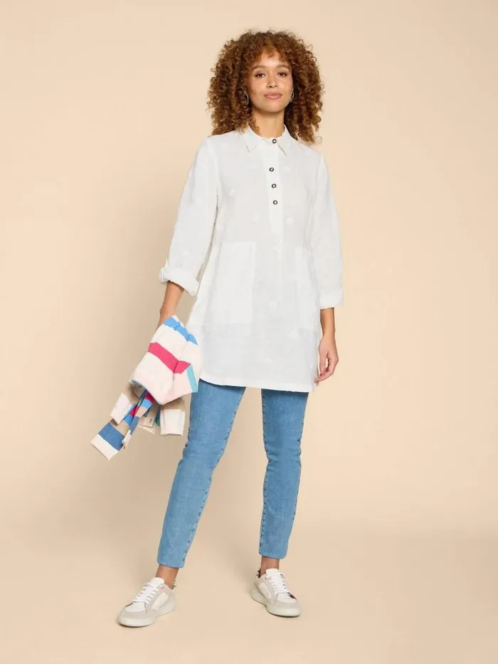 White Stuff TUNICS Evelyn Embroidered Linen Tunic Natural White 8211 Women