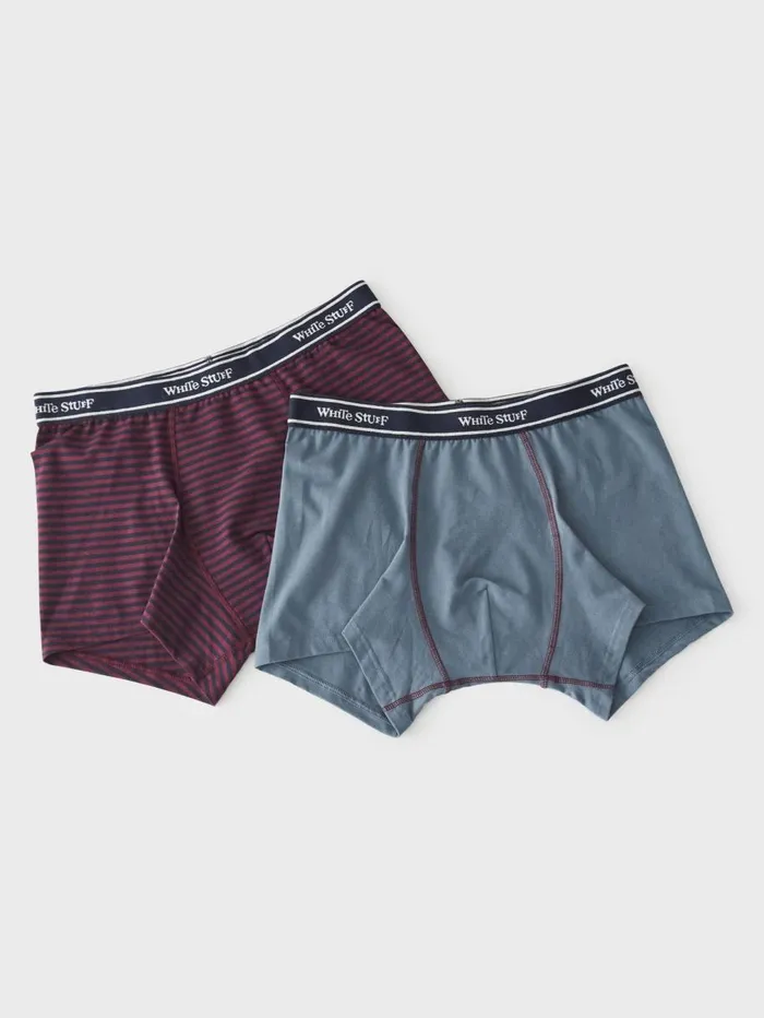 White Stuff UNDERWEAR 2 Pack Boxers Plain And Stripe Teal Multi 8211 Men White Stuff UNDERWEAR 2 Pack Boxers Plain And Stripe Teal Multi 8211 Men
