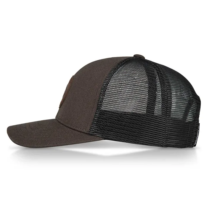 Wolverine 1883 Leather Patch Trucker Cap Black Olive MenWomen Hats and Gloves
