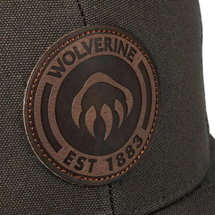 Wolverine 1883 Leather Patch Trucker Cap Black Olive MenWomen Hats and Gloves
