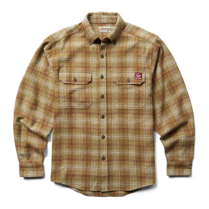 Wolverine Glacier Heavyweight Long Sleeve Flannel Shirt Big and Tall Coyote Plaid Men Work Shirts Wolverine Glacier Heavyweight Long Sleeve Flannel Shirt Big and Tall Coyote Plaid Men Work Shirts