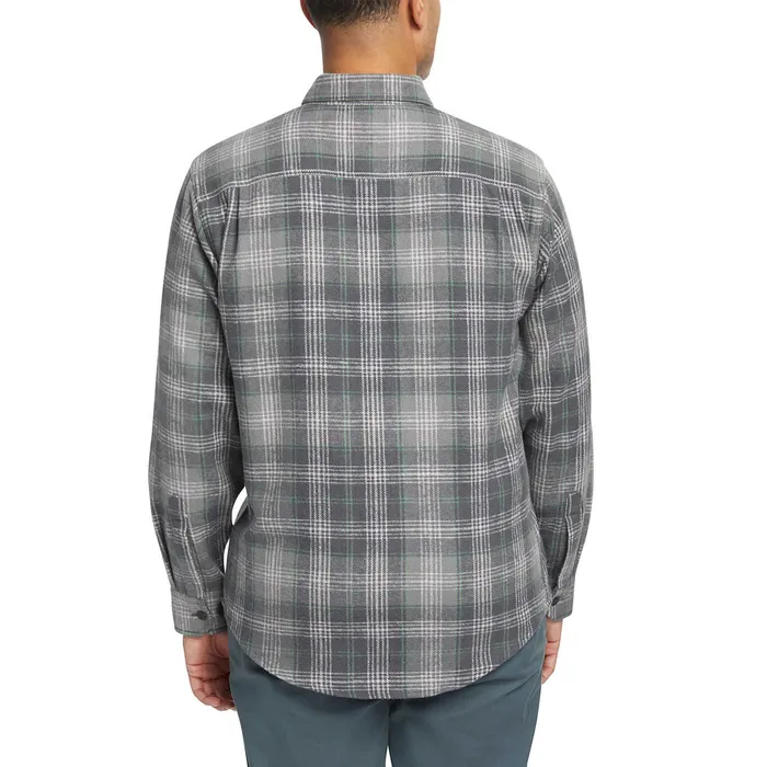 Wolverine Glacier Heavyweight Long Sleeve Flannel Shirt Greystone Plaid Men Clothing