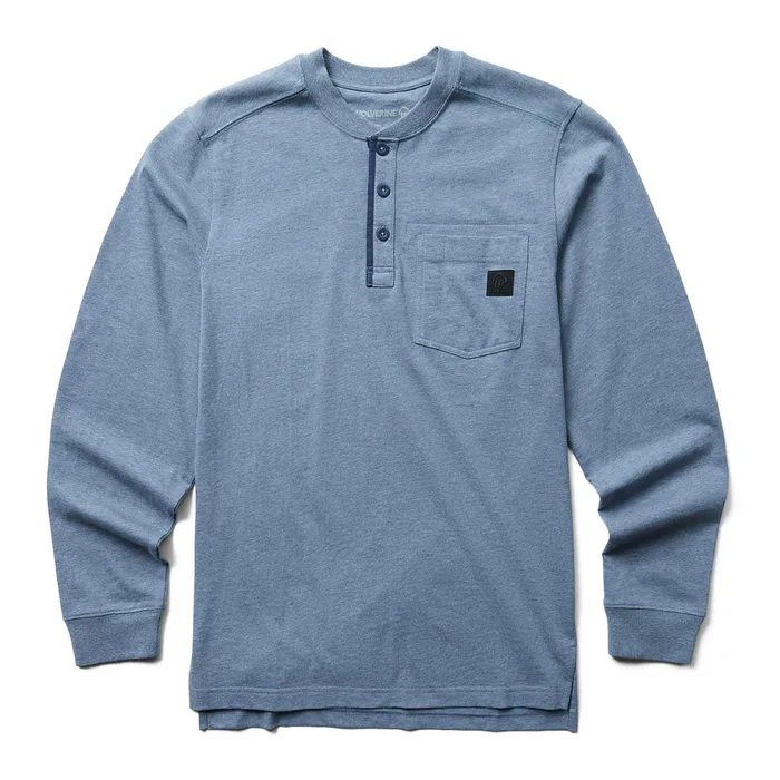 Wolverine Guardian Cottontrade Long Sleeve Henley Blue Heather Men Clothing
