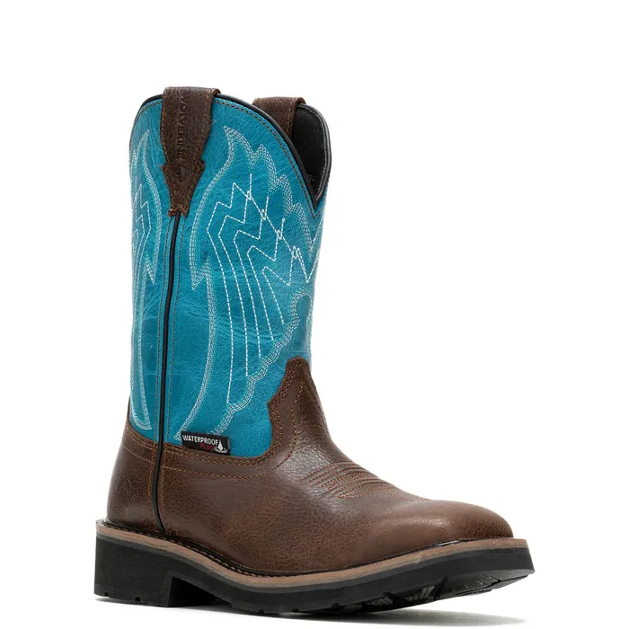 Wolverine Rancher Eagle Waterproof SteelToe Wellington Work Boot Brownteal WomenMen Boots