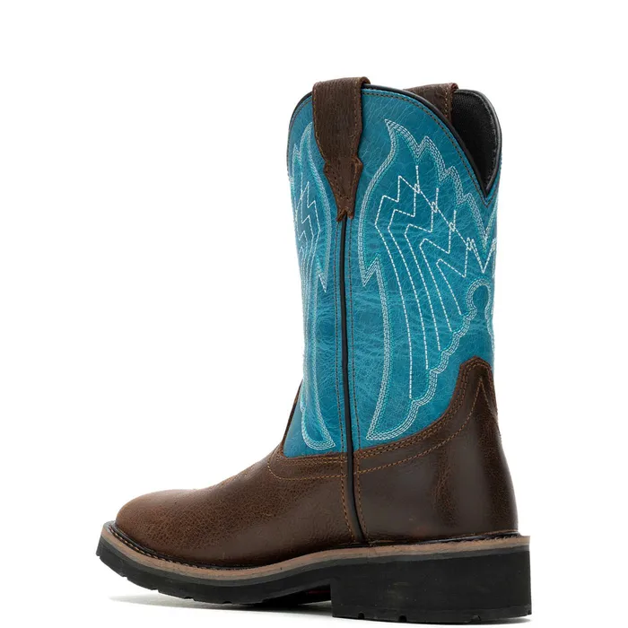 Wolverine Rancher Eagle Waterproof SteelToe Wellington Work Boot Brownteal WomenMen Boots