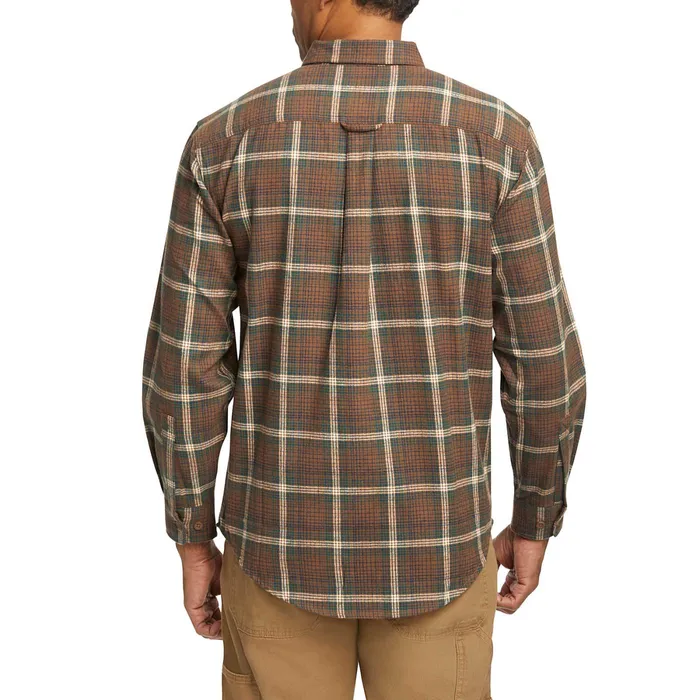 Wolverine Rivet Flannel Shirt Chestnut Plaid Men Work Shirts