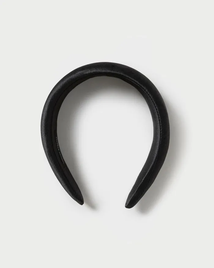 Women Accessories Loeffler Randall Bellamy Black Satin Puffy Headband I Hair Accessories I Accessories