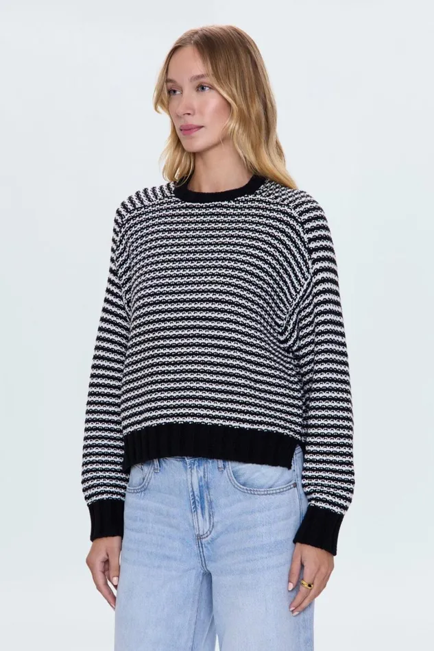 Women Adina Sweater 8211 Midnight Stripe Pistola Denim Sweaters and Knits