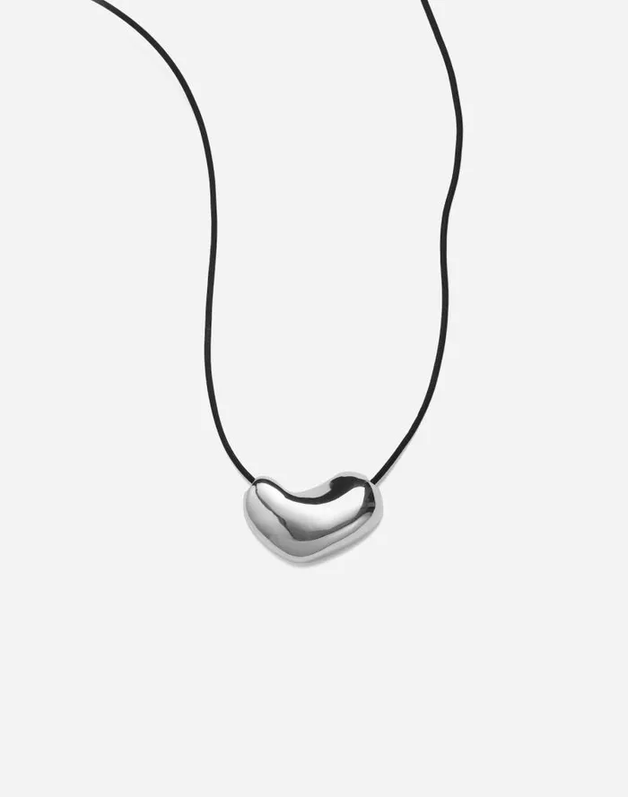 Women AGMES Sculpted Heart Pendant Silver Madewell Jewelry