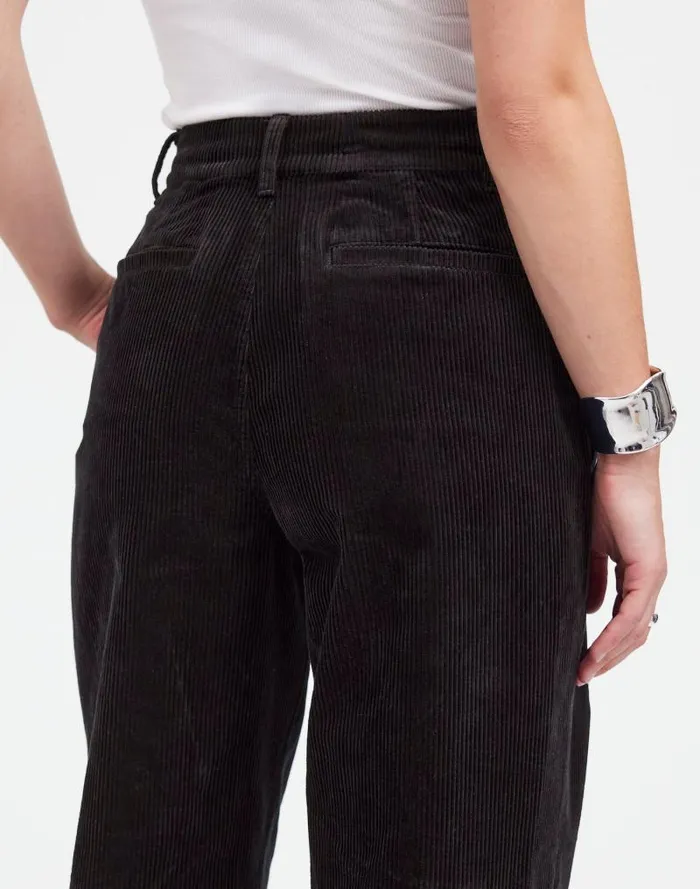 Women Alexa Chung For Madewell Corduroy Trousers Jet Black Madewell Pants