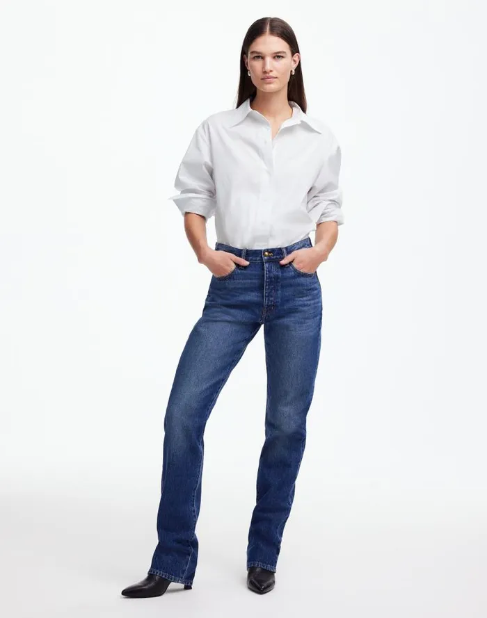 Women Alexa Chung For Madewell Poplin ButtonUp Shirt Eyelet White Madewell Tops and Shirts