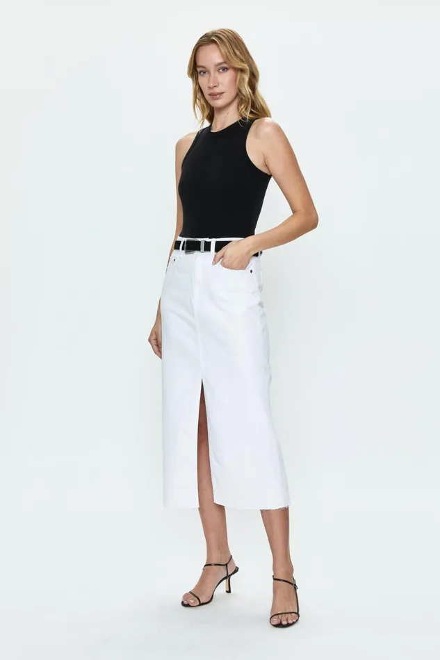 Women Alice Midi Skirt 8211 White Pistola Denim Denim