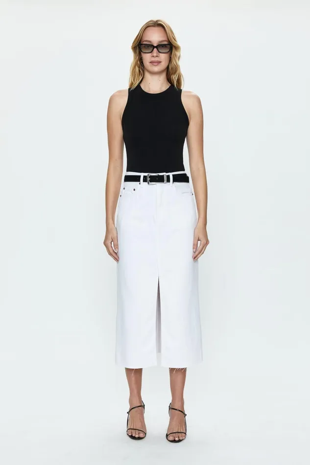 Women Alice Midi Skirt 8211 White Pistola Denim Denim