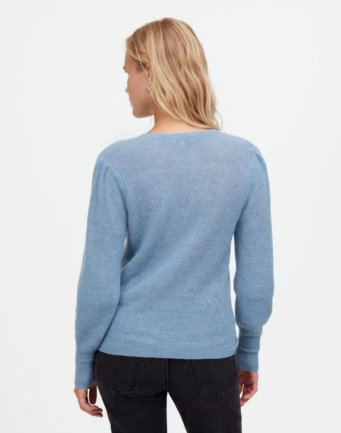 Women AlpacaBlend Deep VNeck Sweater Hthr Blue Jeans Madewell Sweaters