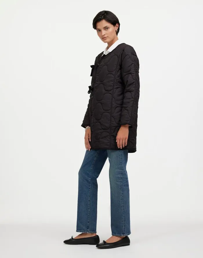 Women Alpha Industries Long Liner Jacket Black Madewell Coats Jackets