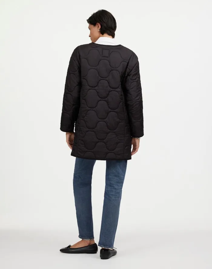 Women Alpha Industries Long Liner Jacket Black Madewell Coats Jackets