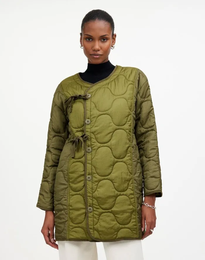 Women Alpha Industries Long Liner Jacket Green Madewell Coats Jackets