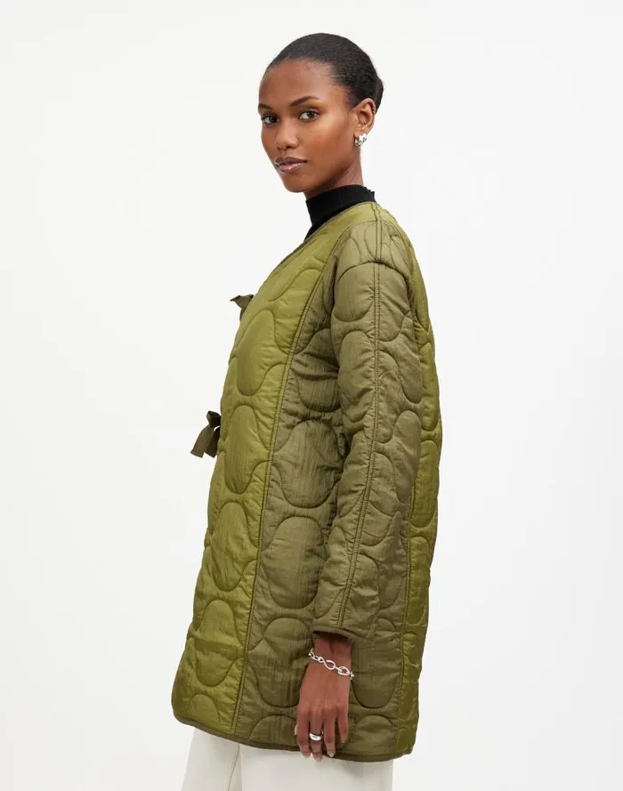 Women Alpha Industries Long Liner Jacket Green Madewell Coats Jackets