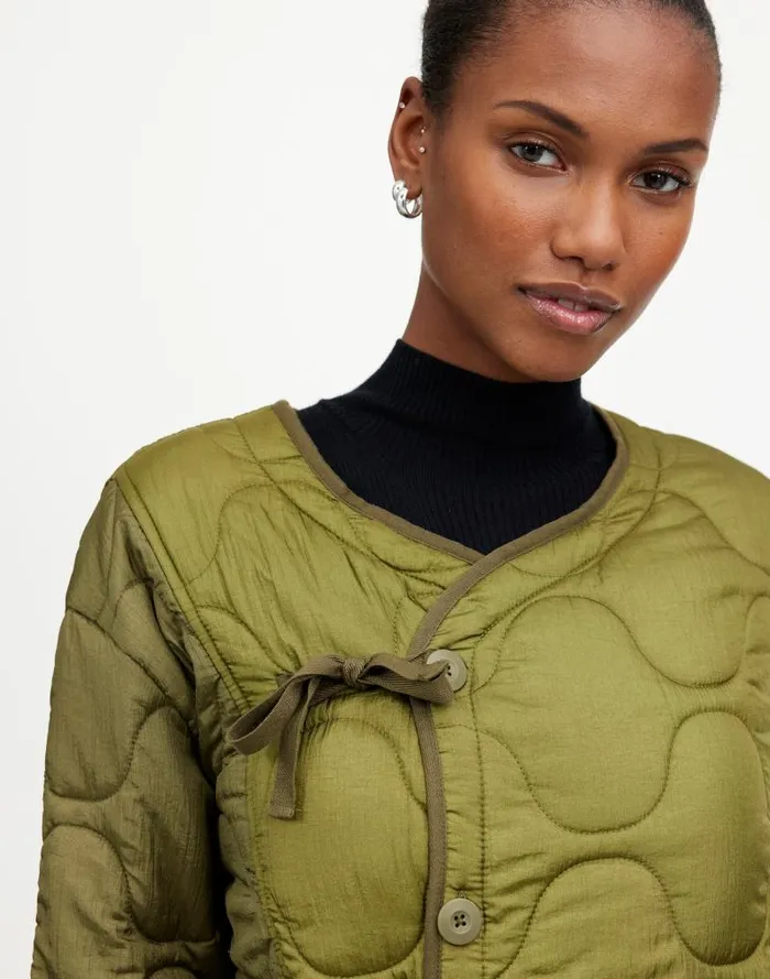 Women Alpha Industries Long Liner Jacket Green Madewell Coats Jackets