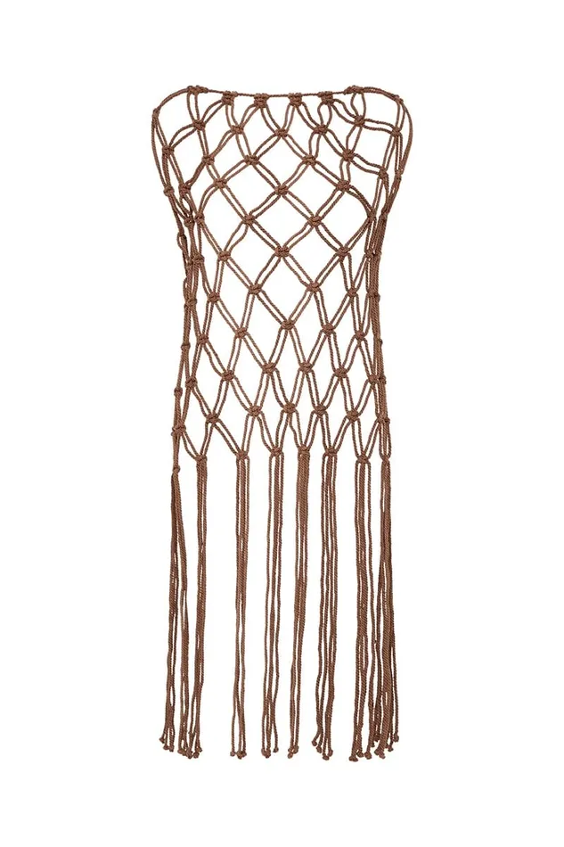Women Amlia Macrame Tunic Mocha 8211 Final Sale Faithfull The Brand Tops