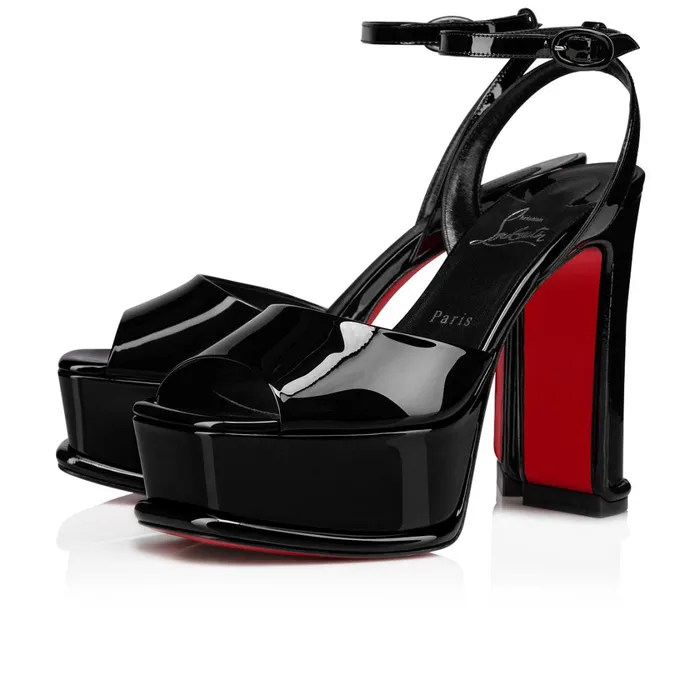 Women Amali Alta 130 Mm Sandals 8211 Patent Calf Leather 8211 Black Black Christian Louboutin Platforms Women Amali Alta 130 Mm Sandals 8211 Patent Calf Leather 8211 Black Black Christian Louboutin Platforms