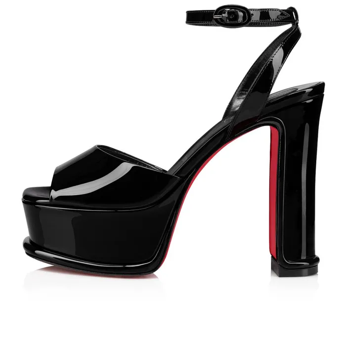 Women Amali Alta 130 Mm Sandals 8211 Patent Calf Leather 8211 Black Black Christian Louboutin Platforms