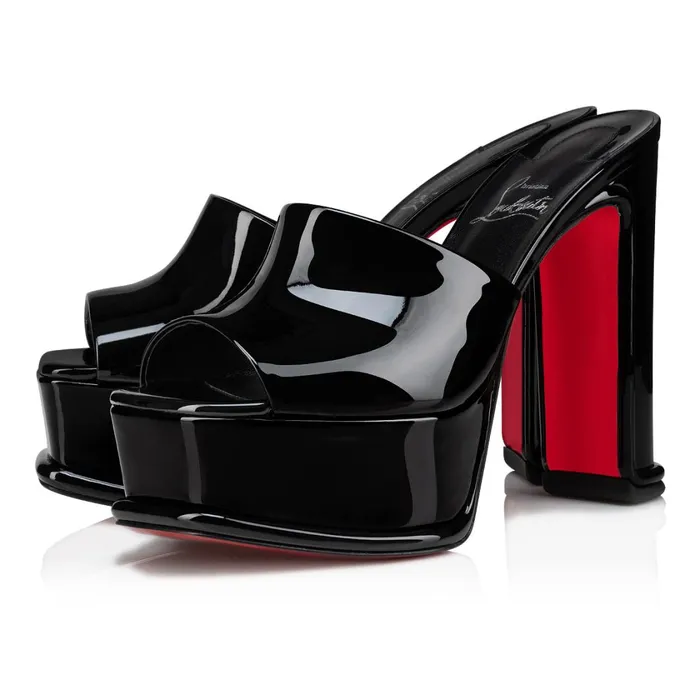 Women Amali Mule Alta 130 Mm Mules 8211 Patent Leather 8211 Black Black Christian Louboutin Mules