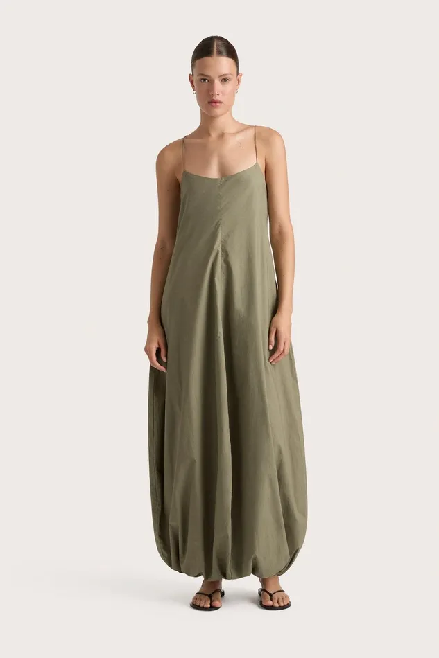 Women Anais Maxi Dress Khaki Faithfull The Brand Dresses