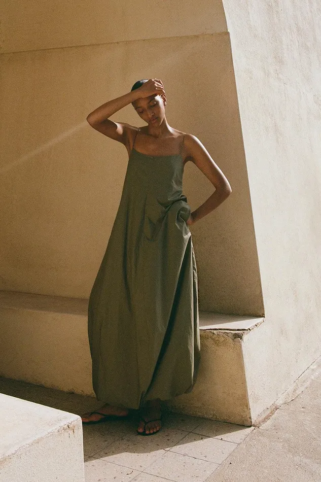 Women Anais Maxi Dress Khaki Faithfull The Brand Dresses Women Anais Maxi Dress Khaki Faithfull The Brand Dresses