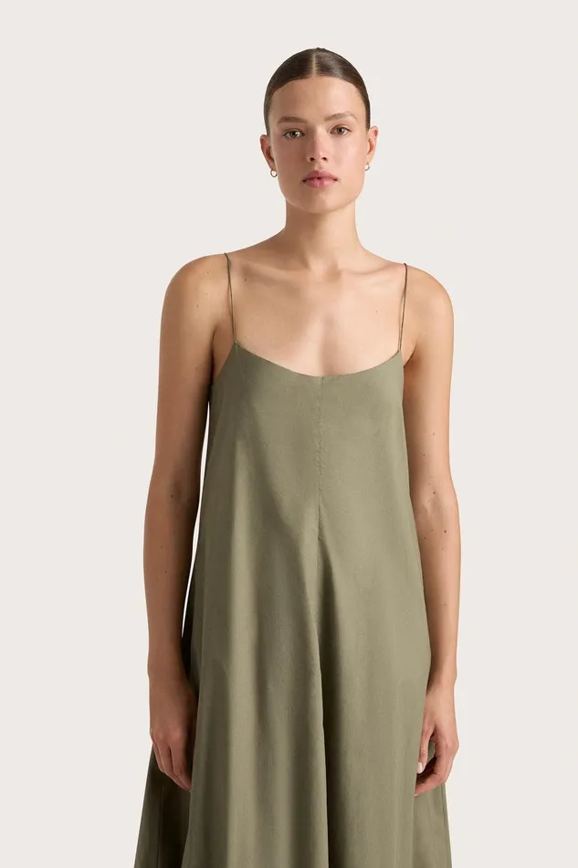 Women Anais Maxi Dress Khaki Faithfull The Brand Dresses Women Anais Maxi Dress Khaki Faithfull The Brand Dresses