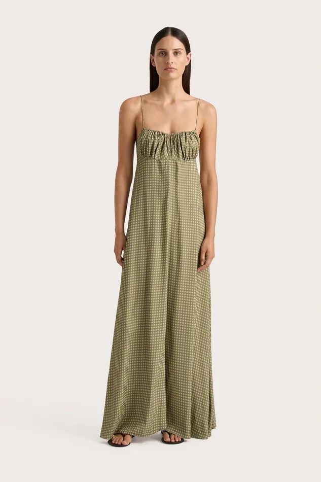 Women Anessa Maxi Dress Oliander Khaki Faithfull The Brand Dresses