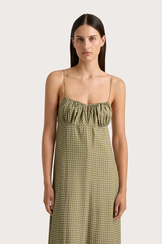 Women Anessa Maxi Dress Oliander Khaki Faithfull The Brand Dresses Women Anessa Maxi Dress Oliander Khaki Faithfull The Brand Dresses