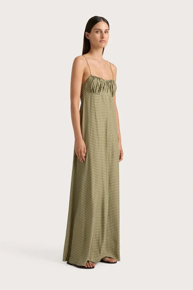 Women Anessa Maxi Dress Oliander Khaki Faithfull The Brand Dresses Women Anessa Maxi Dress Oliander Khaki Faithfull The Brand Dresses