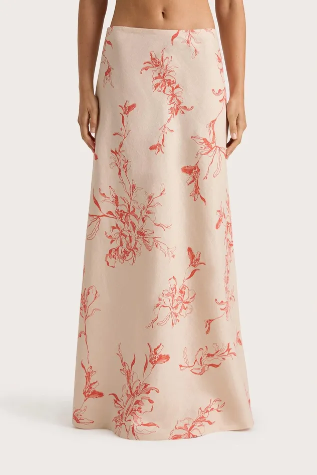 Women Antibes Maxi Skirt Leilani Vermilion Faithfull The Brand Skirts and Shorts