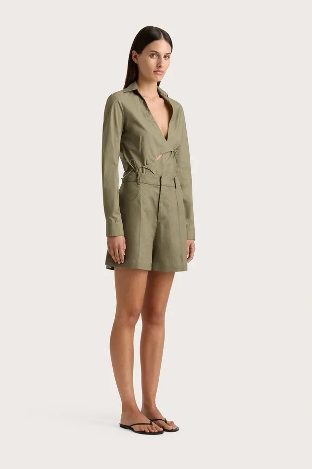 Women Antibes Short Khaki Faithfull The Brand Skirts and Shorts
