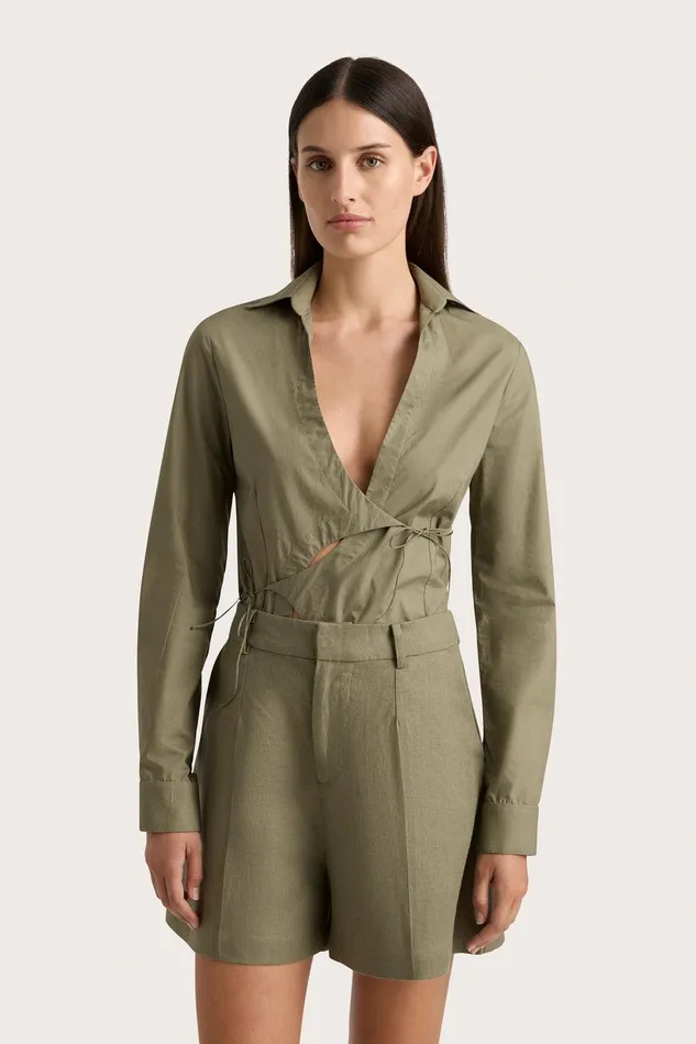 Women Antibes Short Khaki Faithfull The Brand Skirts and Shorts