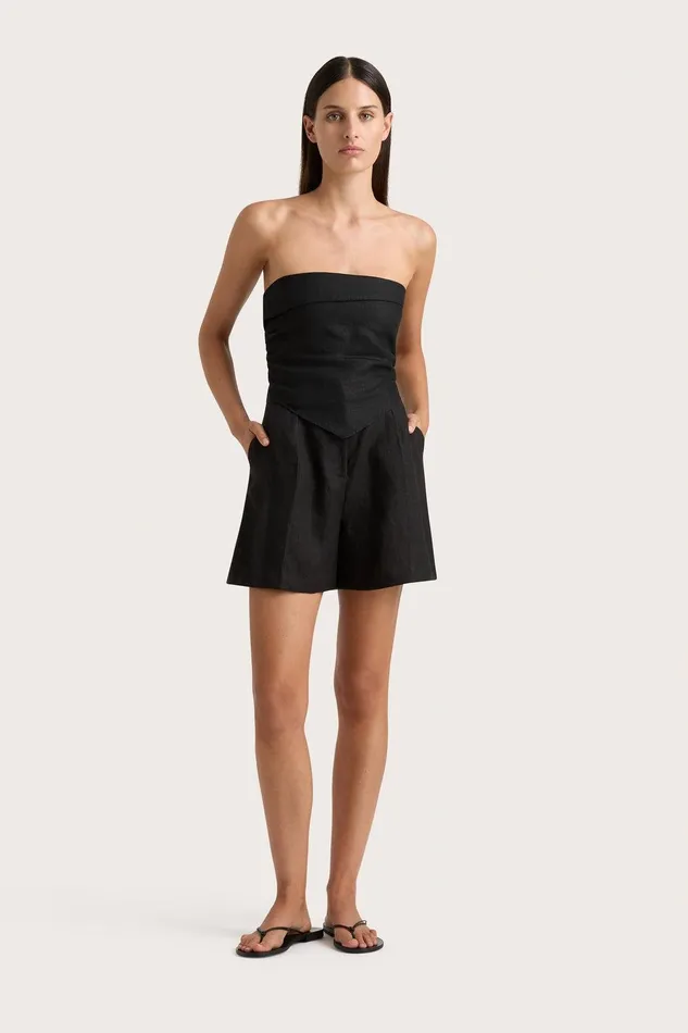 Women Antibes Strapless Top Black Faithfull The Brand Tops
