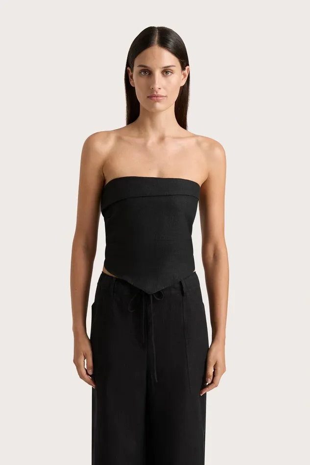 Women Antibes Strapless Top Black Faithfull The Brand Tops Women Antibes Strapless Top Black Faithfull The Brand Tops