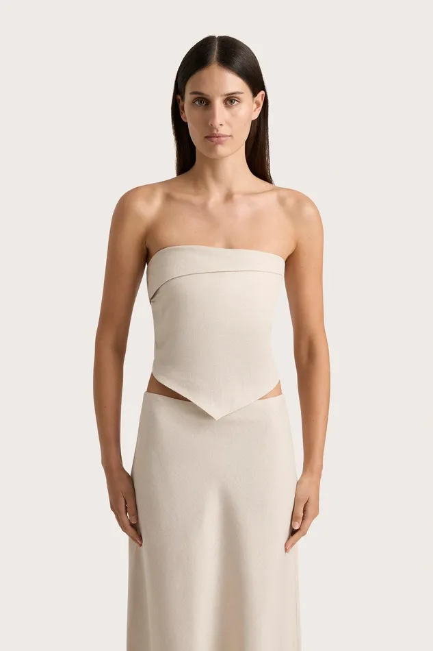 Women Antibes Strapless Top Sand Faithfull The Brand Tops Women Antibes Strapless Top Sand Faithfull The Brand Tops