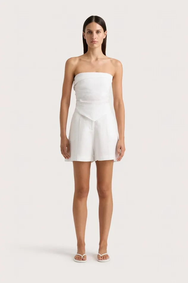 Women Antibes Strapless Top White Faithfull The Brand Tops