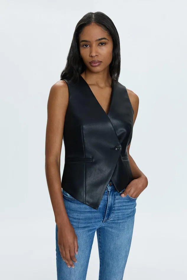 Women Arabella Vest 8211 Slate Black Pistola Denim Tops