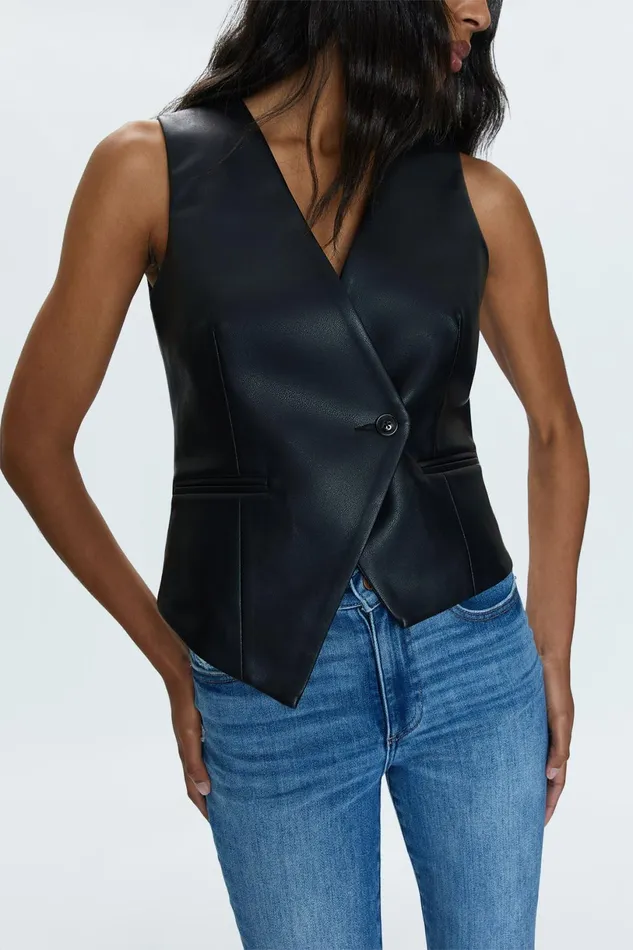 Women Arabella Vest 8211 Slate Black Pistola Denim Tops