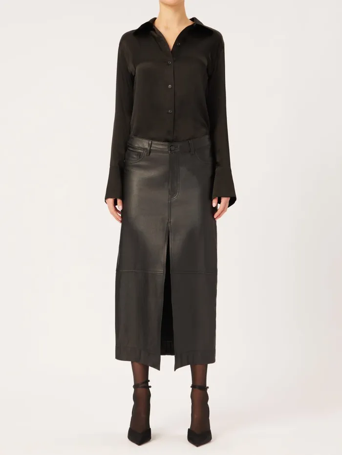 Women Asra Low Rise Leather Maxi Skirt DL1961 Shorts Skirts