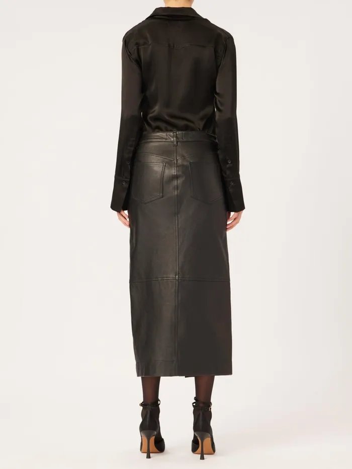 Women Asra Low Rise Leather Maxi Skirt DL1961 Shorts Skirts